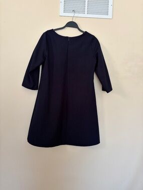 Twilight Navy Windowpane Shift Dress, Size 12